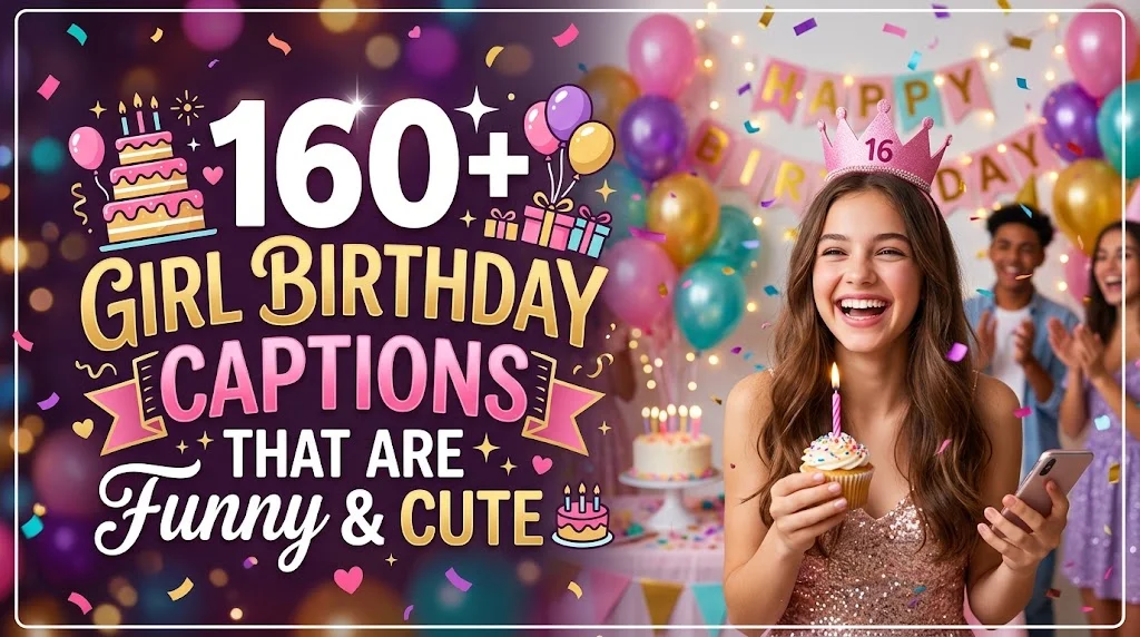 160+ Girl Birthday Captions That Are Funny & Cute 🎂