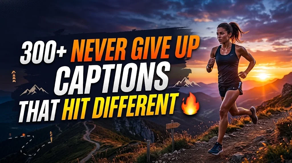 300+ Never Give Up Captions That Hit Different 🔥