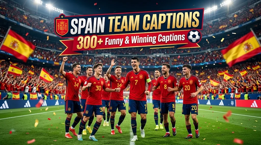 Spain Team Captions: 300+ Funny & Winning Captions