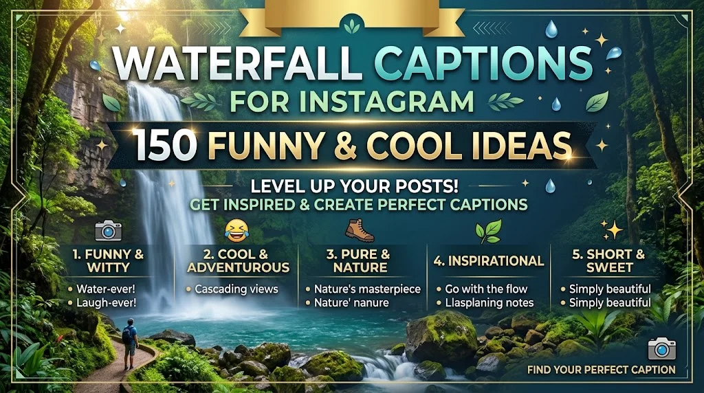 Waterfall Captions for Instagram: 150 Funny & Cool Ideas