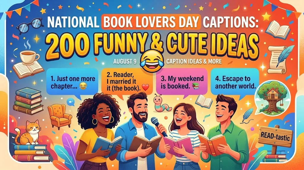 National Book Lovers Day Captions: 200 Funny & Cute Ideas